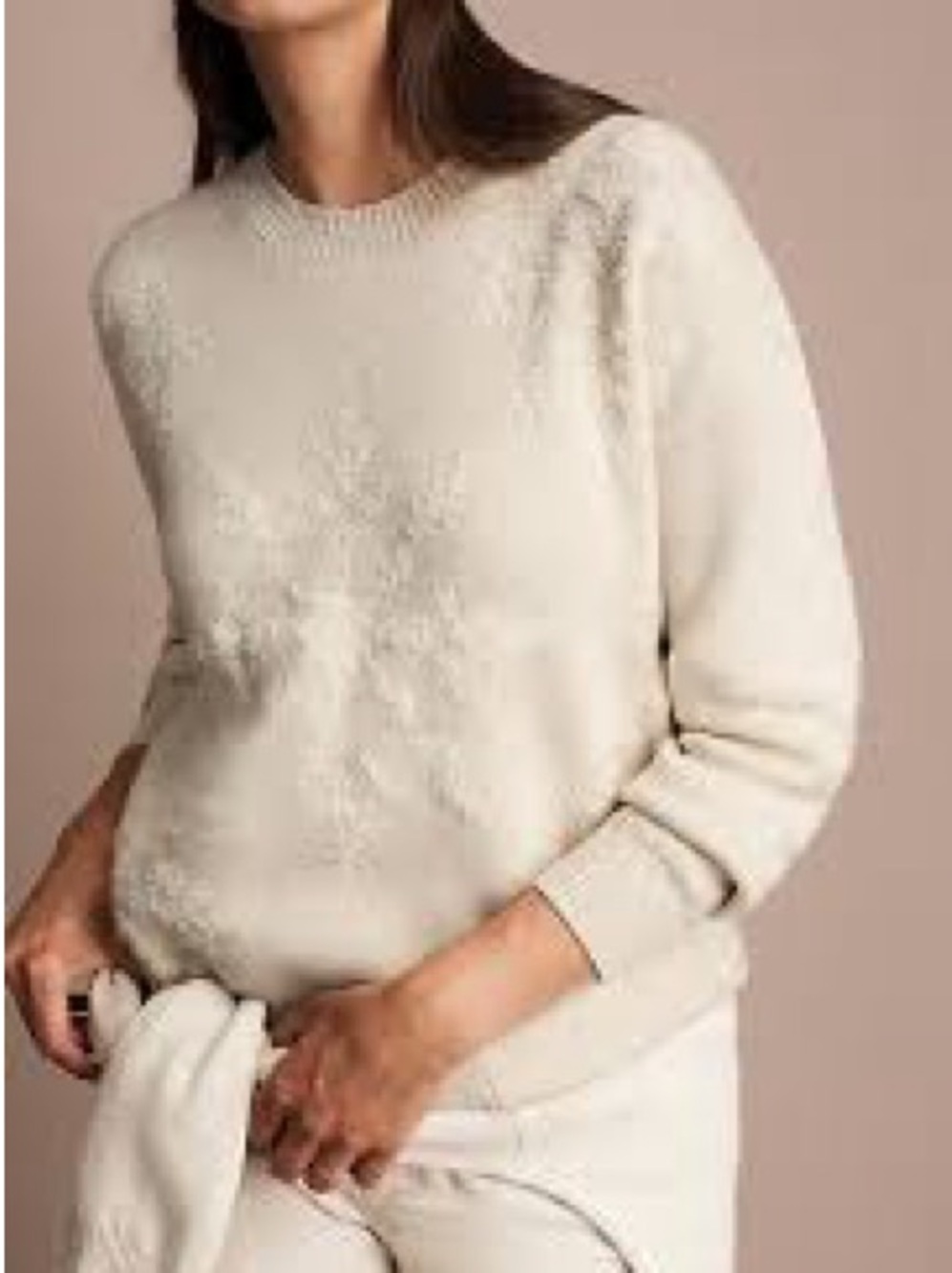 Chic Textured Cream Sweater